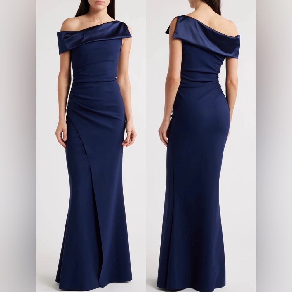 NEW Chiara Boni La Petite Robe Koppany Ruched Off the Shoulder Gown Sz 42 US 6 - Picture 8 of 11